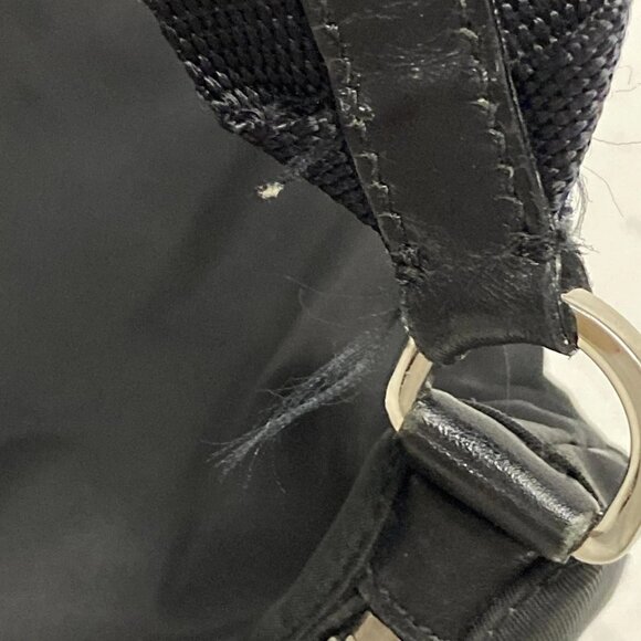 Auth PRADA - Black Nylon Leather Shoulder Bag - Picture 10 of 11